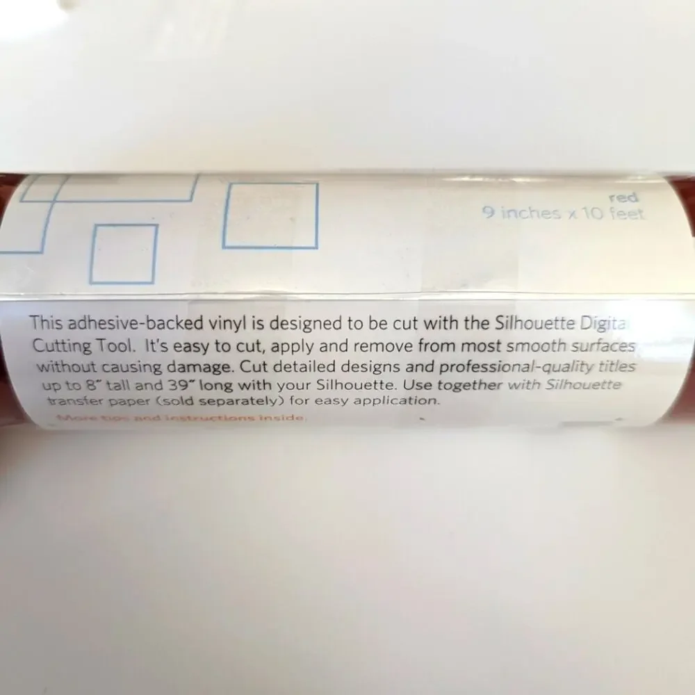 SILHOUETTE Red Adhesive Vinyl Roll 9 inch X 10 feet Crafts Cutting Machines NEW